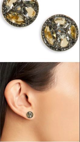 Clip Earrings multi cz on 18kt gold over sterling