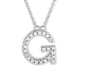 Pave cz block letter necklace  chose your initial