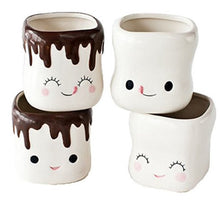 Cute Marshmallow shaped hot chocolate ceramic mugs set/4