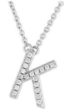 Pave cz block letter necklace  chose your initial