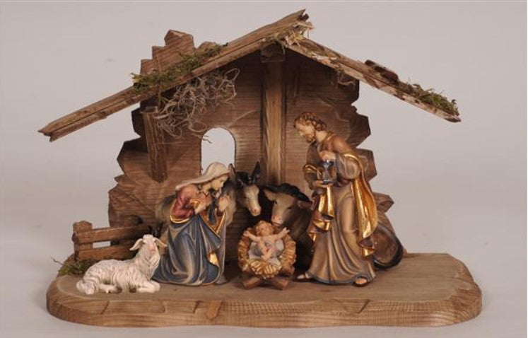 8 Piece Italian Carved Nativity Set 6-1/2