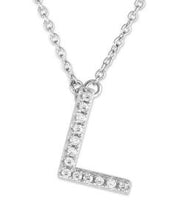 Pave cz block letter necklace  chose your initial