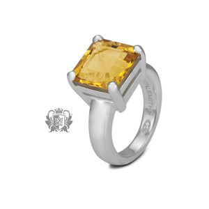 Metalsmiths Sterling- Square Prong Set Citrine Ring