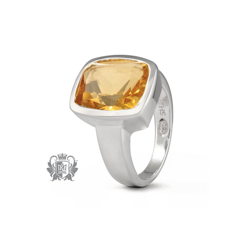 Metalsmiths Sterling- Rectangle Set Citrine Ring – The Uptown Shop