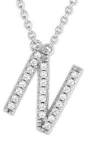 Pave cz block letter necklace  chose your initial