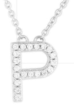 Pave cz block letter necklace  chose your initial