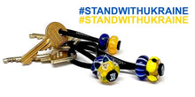 Stand with Ukraine blue and yellow key ring