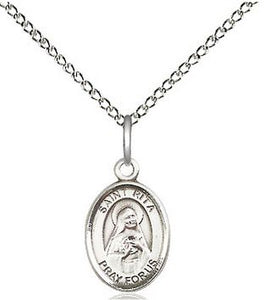 St Rita or St Agatha Sterling Silver medal with chain