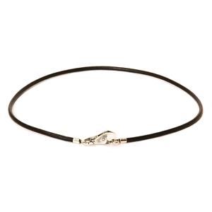 Trollbeads Leather Necklace black 19.7" no clasp