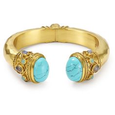 Julie Vos Savannah Hinge Turquoise Greek Key Cuff