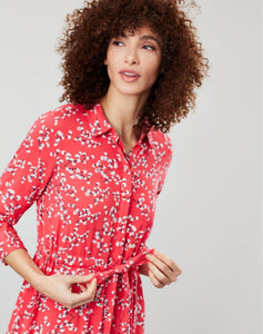 Winslet Red Ditsy Shirtdress
